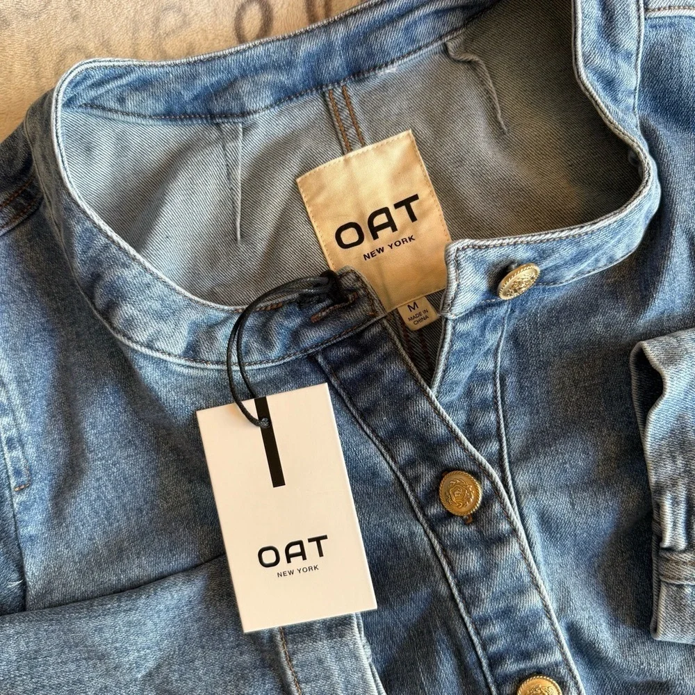 OAT New York | NWT Light Blue Denim Jacket with silver buttons - Picture 2 of 5